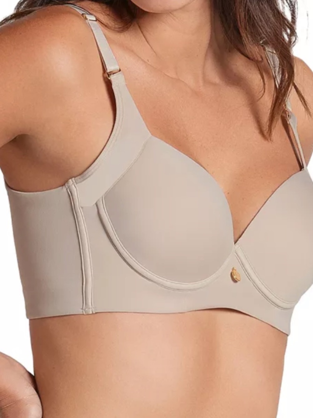 Leonisa Back Smoothing Bra with Soft Full Coverage Cups Light Beige 34B NWT